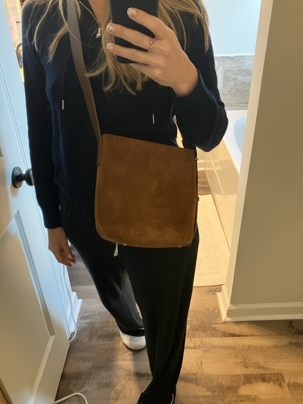 Quince Italian Suede Bucket Crossbody